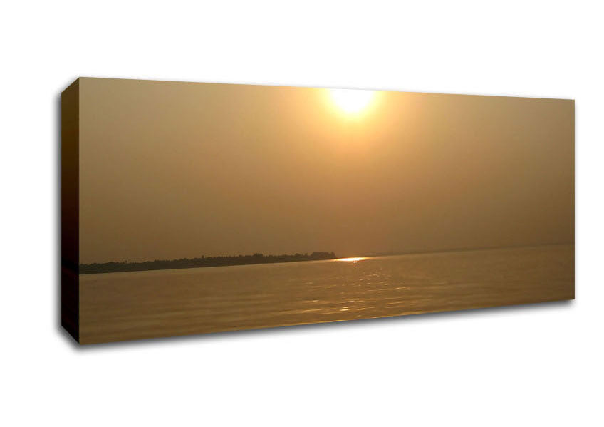 Picture of Tranquil Misty Sun Panoramic Canvas Wall Art