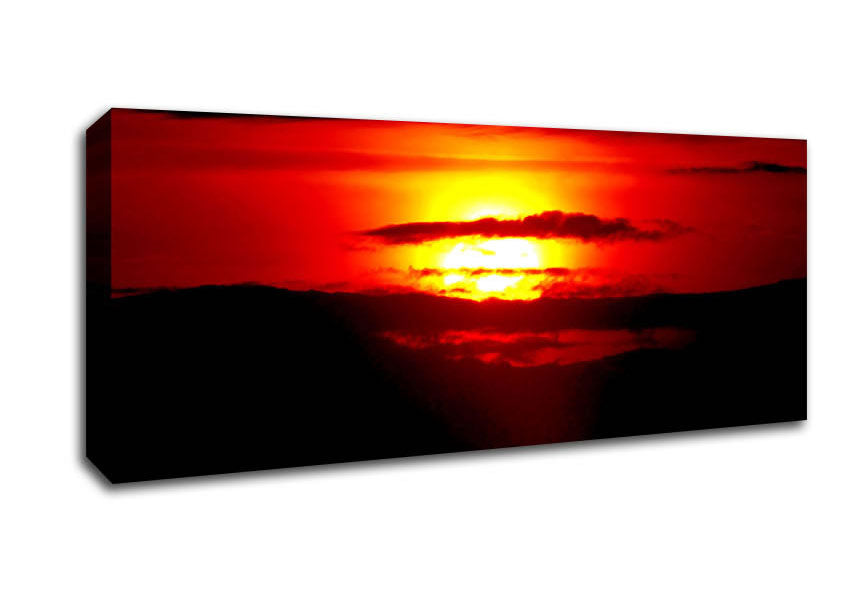 Picture of Red Sunset Clouds Panoramic Canvas Wall Art