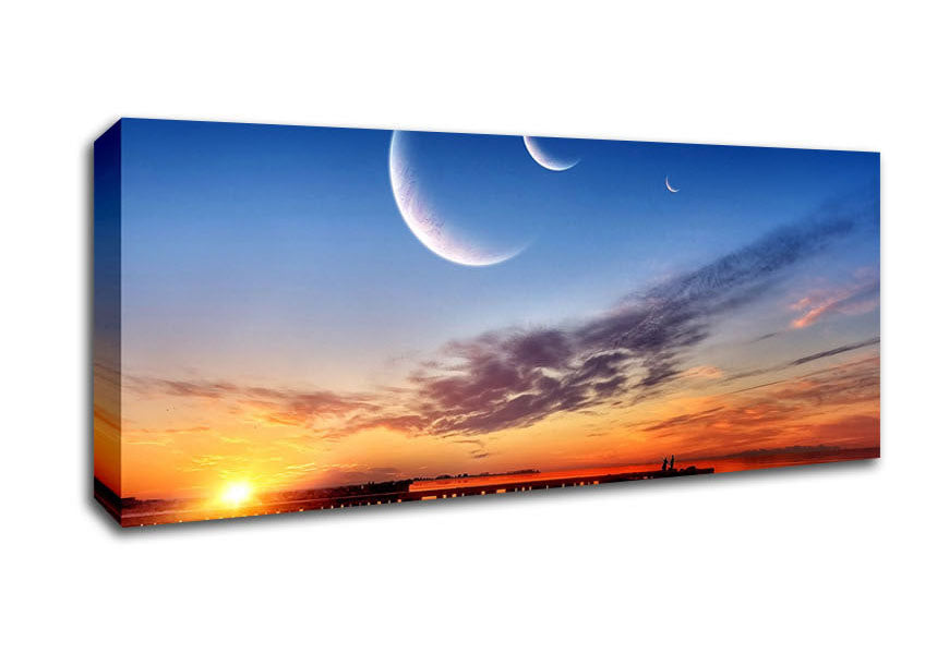 Picture of Three Moons Panoramic Canvas Wall Art