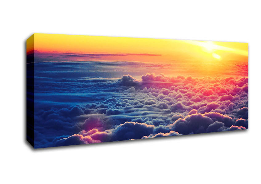 Picture of Sunrise Above The Clouds Panoramic Canvas Wall Art