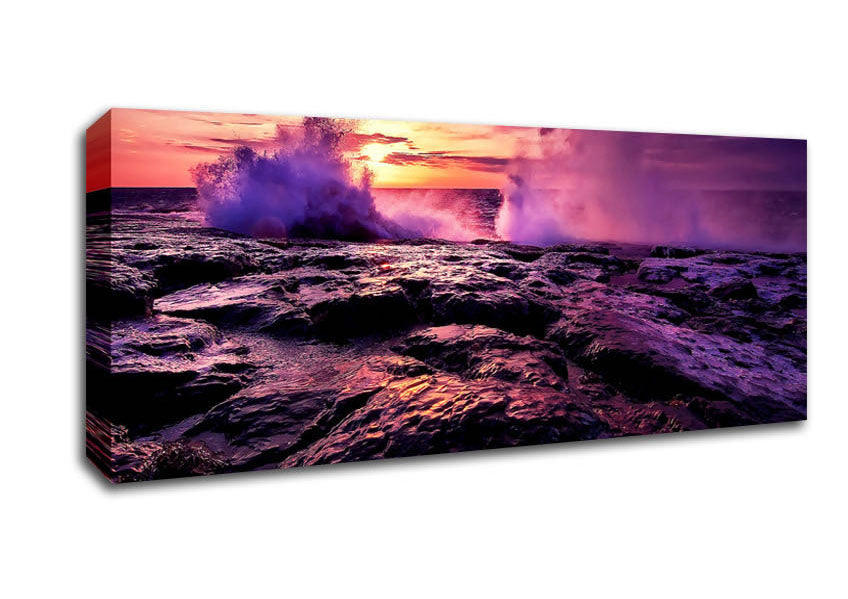 Picture of Shore Waves Panoramic Canvas Wall Art