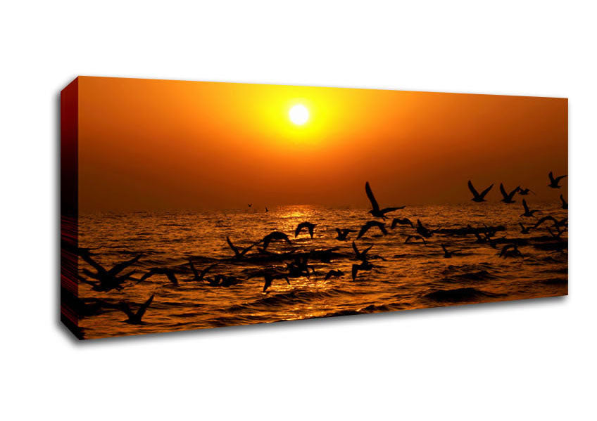 Picture of Ocean Flight Panoramic Canvas Wall Art