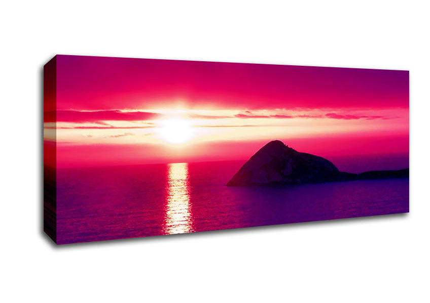 Picture of The Sun Across The Ocean Sky Panoramic Canvas Wall Art