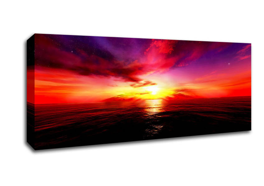 Picture of Sunset In Another World Panoramic Canvas Wall Art