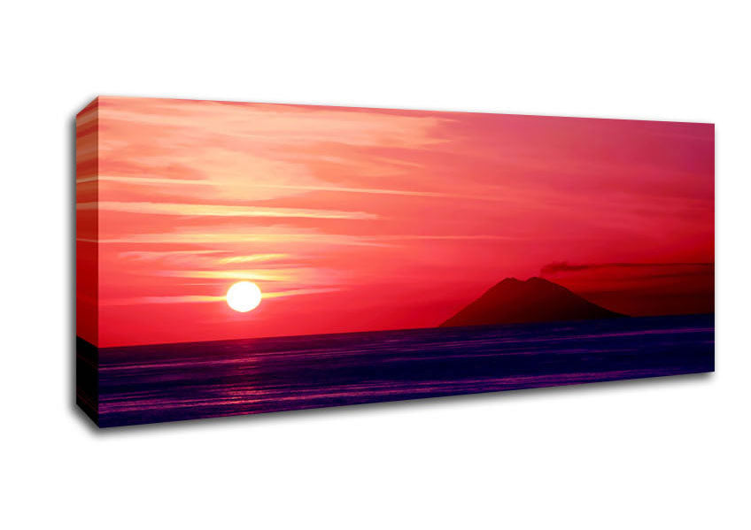 Picture of Sunset Just Before Night Falls Panoramic Canvas Wall Art