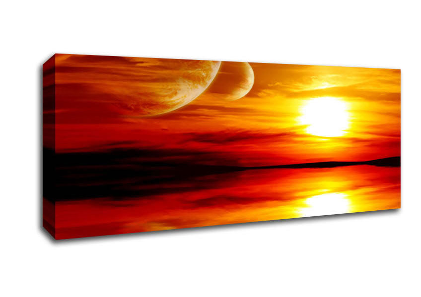 Picture of Stunning Planet Sunset Panoramic Canvas Wall Art