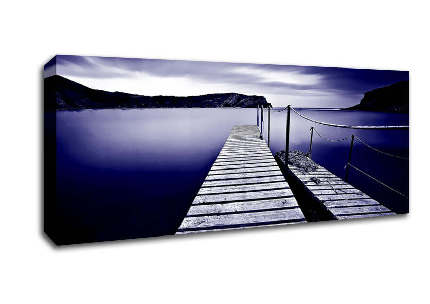 Picture of Abstract Pier Purple Panoramic Canvas Wall Art