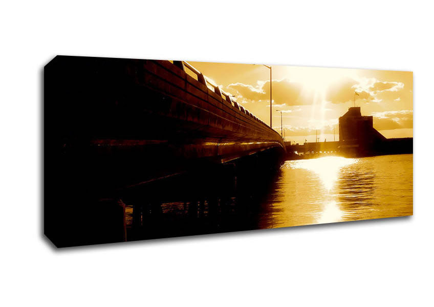 Picture of The Pier Above Caramel Panoramic Canvas Wall Art