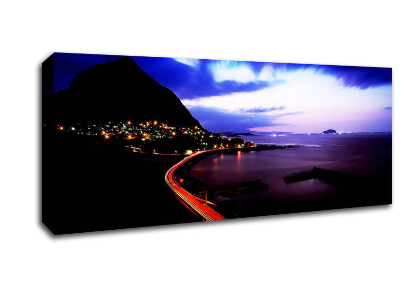 Picture of The Road Past The Ocean Panoramic Canvas Wall Art