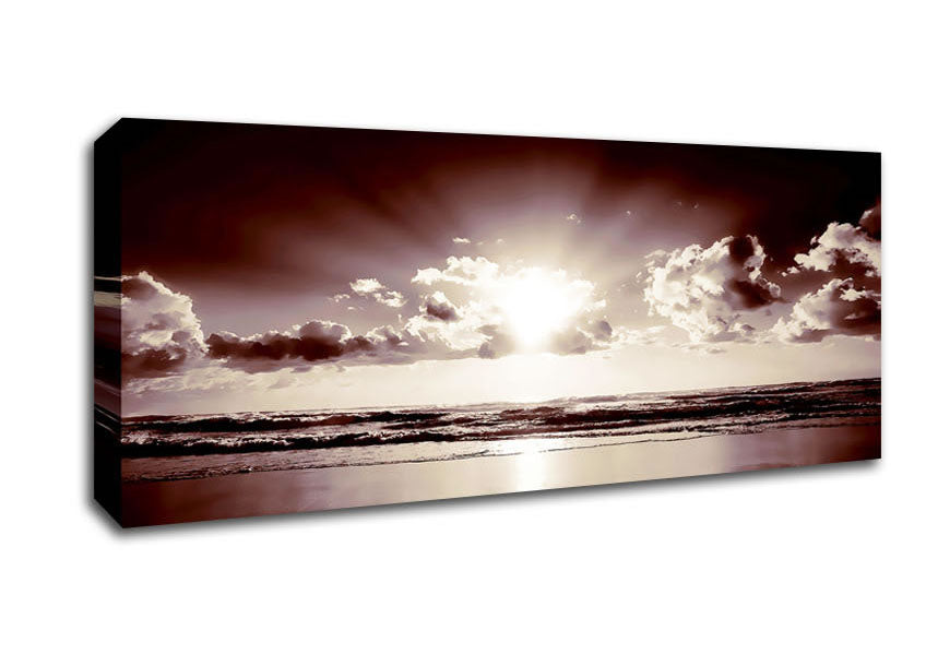 Picture of Mauve Ocean Sunrise Panoramic Canvas Wall Art