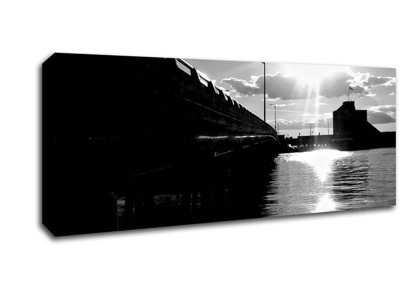 Picture of The Pier Above B n W Panoramic Canvas Wall Art