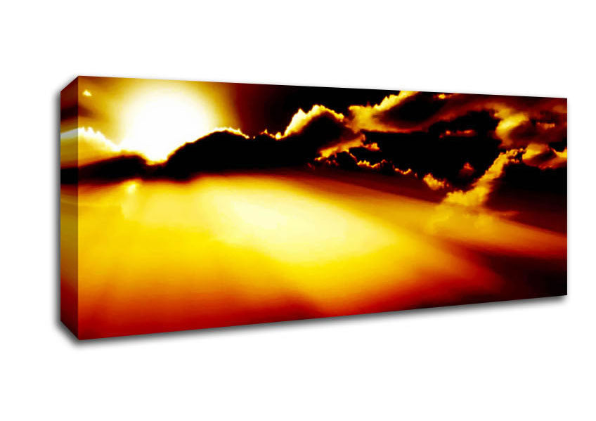 Picture of Sun Bursting Through The Clouds Panoramic Canvas Wall Art