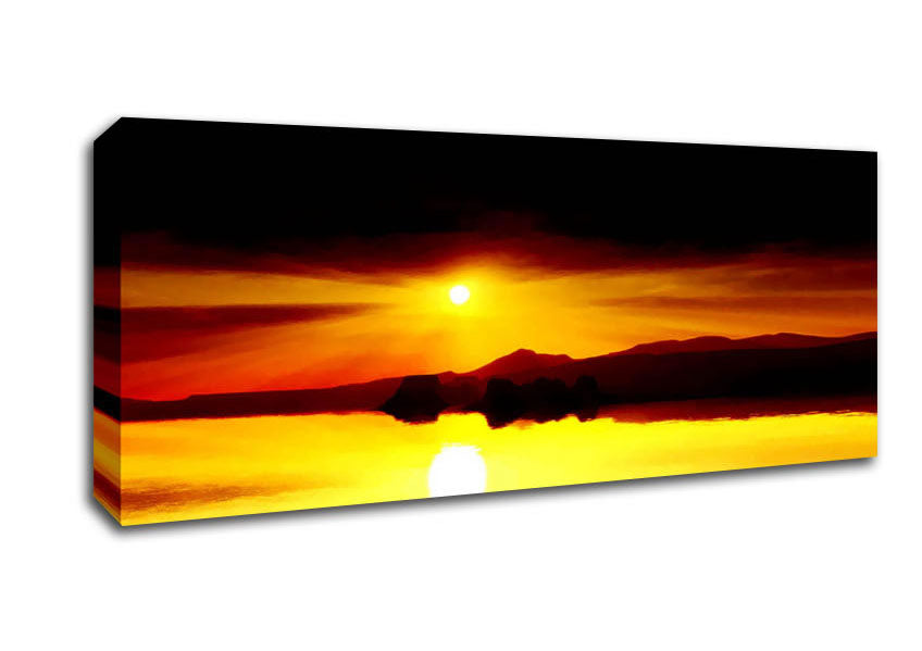 Picture of Red Waters Mountain Sunrise Panoramic Canvas Wall Art