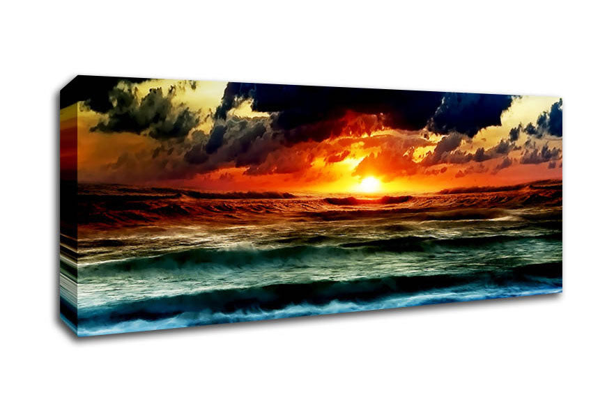 Picture of Ocean Just Before The Storm Panoramic Canvas Wall Art