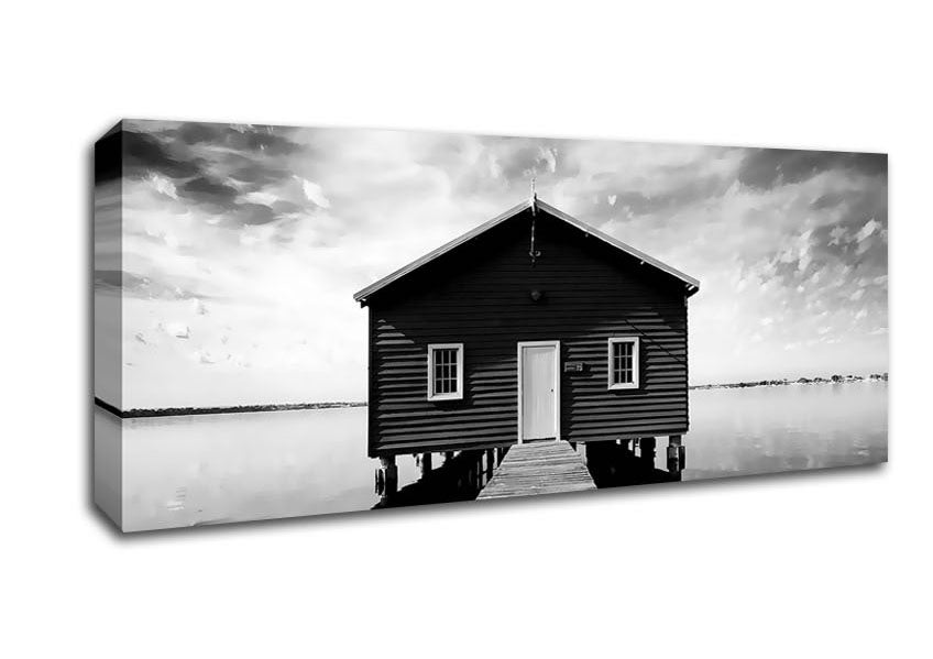 Picture of Water House B n W Panoramic Canvas Wall Art