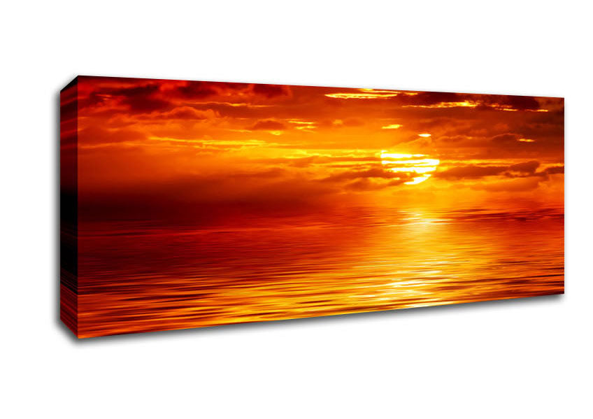 Picture of The Glistening Ocean Sun Panoramic Canvas Wall Art