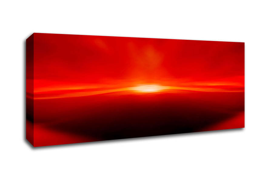 Picture of Red Abstract Sunblaze Panoramic Canvas Wall Art