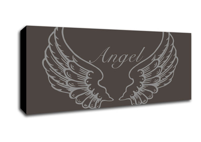 Picture of Angel Wings Chocolate Panoramic Canvas Wall Art