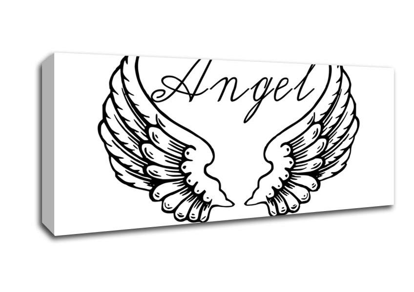 Picture of Angel Wings 4 White Panoramic Canvas Wall Art