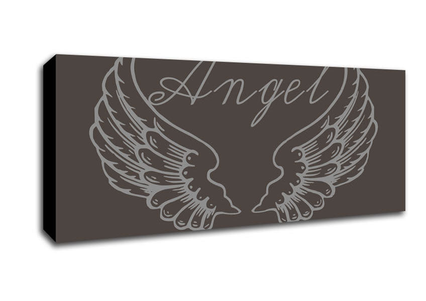 Picture of Angel Wings 4 Chocolate Panoramic Canvas Wall Art