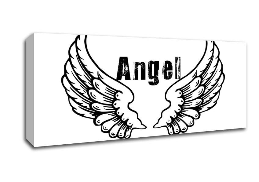 Picture of Angel Wings 2 White Panoramic Canvas Wall Art