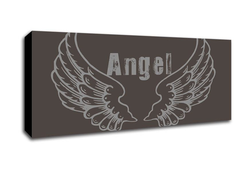 Picture of Angel Wings 2 Chocolate Panoramic Canvas Wall Art