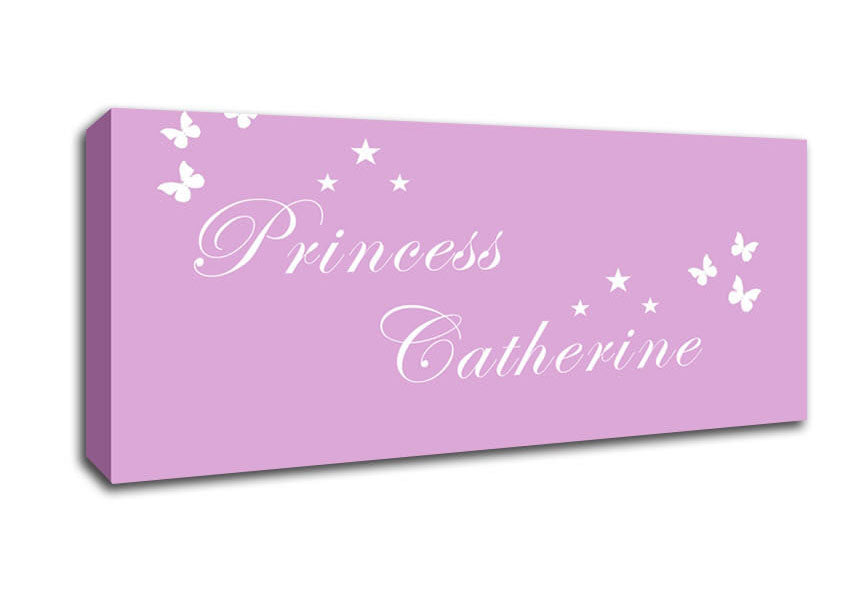 Picture of Your Own Name Princess Pink Panoramic Canvas Wall Art