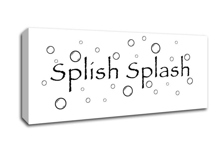 Picture of Bathroom Quote Splish Splash Bathroom White Panoramic Canvas Wall Art