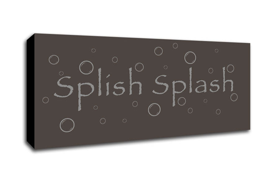 Picture of Bathroom Quote Splish Splash Bathroom Chocolate Panoramic Canvas Wall Art