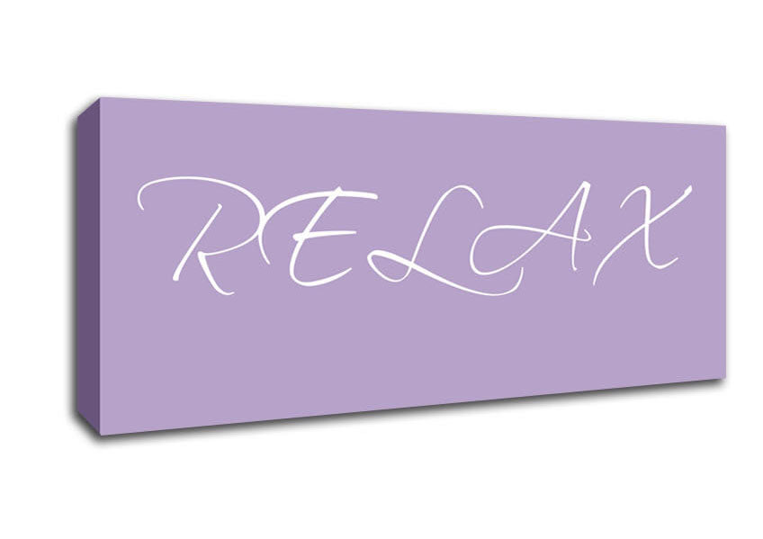 Picture of Bathroom Quote Relax Lilac Panoramic Canvas Wall Art