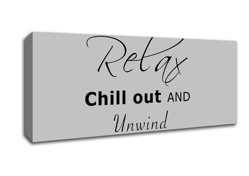 Picture of Bathroom Quote Relax Chill Out Grey Panoramic Canvas Wall Art