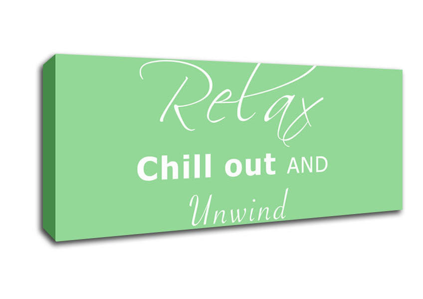 Picture of Bathroom Quote Relax Chill Out Green Panoramic Canvas Wall Art