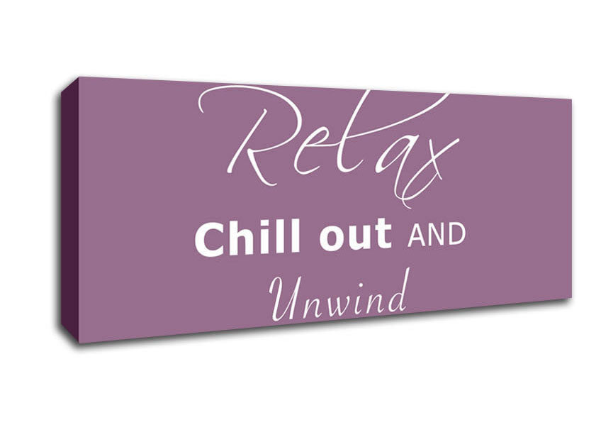 Picture of Bathroom Quote Relax Chill Out Dusty Pink Panoramic Canvas Wall Art