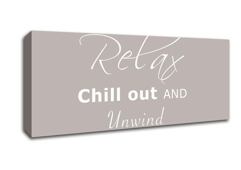 Picture of Bathroom Quote Relax Chill Out Beige Panoramic Canvas Wall Art