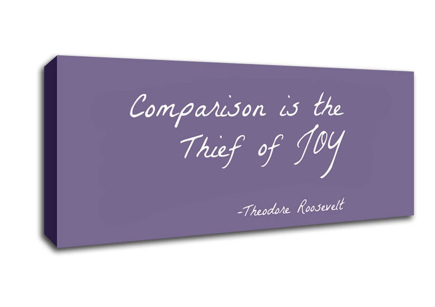 Picture of Theodore Roosevelt Comparison Is The Thief Of Joy Lilac Panoramic Canvas Wall Art