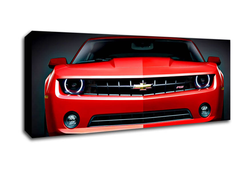 Picture of Chevy Camaro Front Grill Panoramic Canvas Wall Art