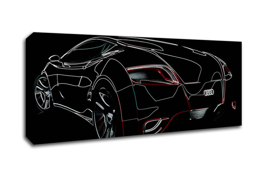 Picture of Bugatti Veyron Psychedelic Rear Panoramic Canvas Wall Art