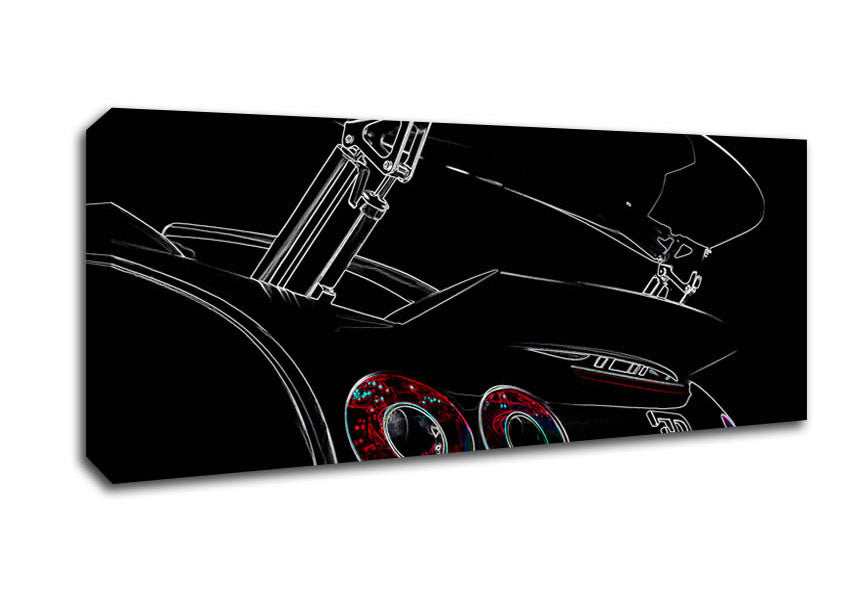 Picture of Bugatti Veyron Rear Spoiler Psychedelic Panoramic Canvas Wall Art