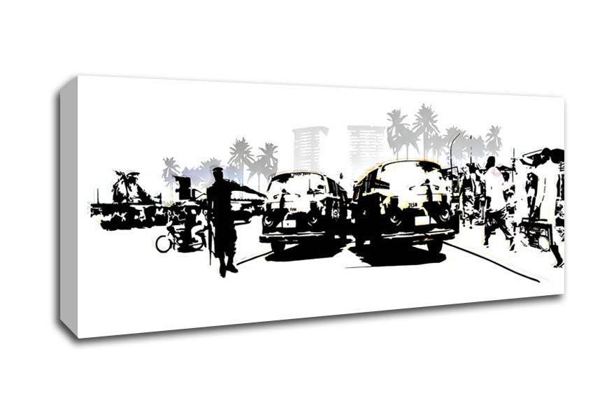 Picture of Boy Street Racers Panoramic Canvas Wall Art