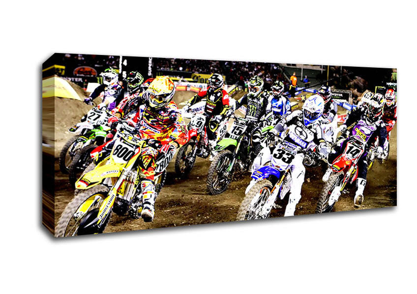 Picture of Ama Motorcross Panoramic Canvas Wall Art