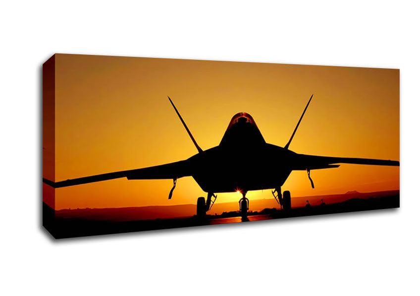 Picture of Airoplane At Sunset Panoramic Canvas Wall Art