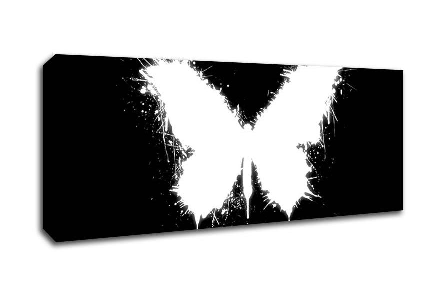 Picture of Black And White Butterfly Panoramic Canvas Wall Art