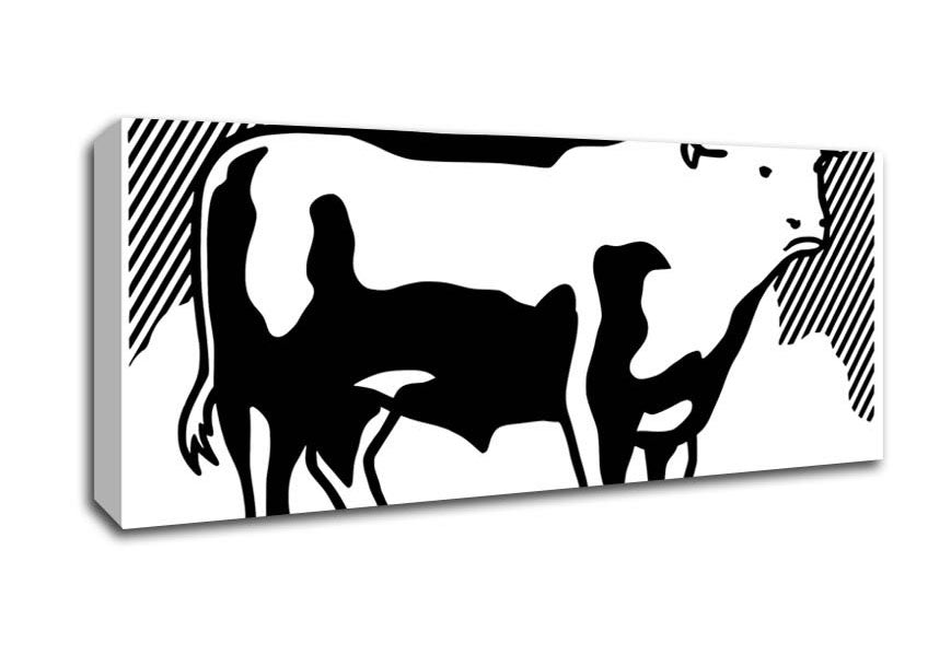 Picture of Cow B n W Panoramic Canvas Wall Art