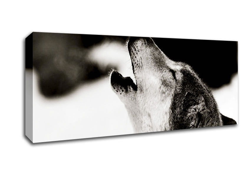 Picture of Howling Wolf Panoramic Canvas Wall Art