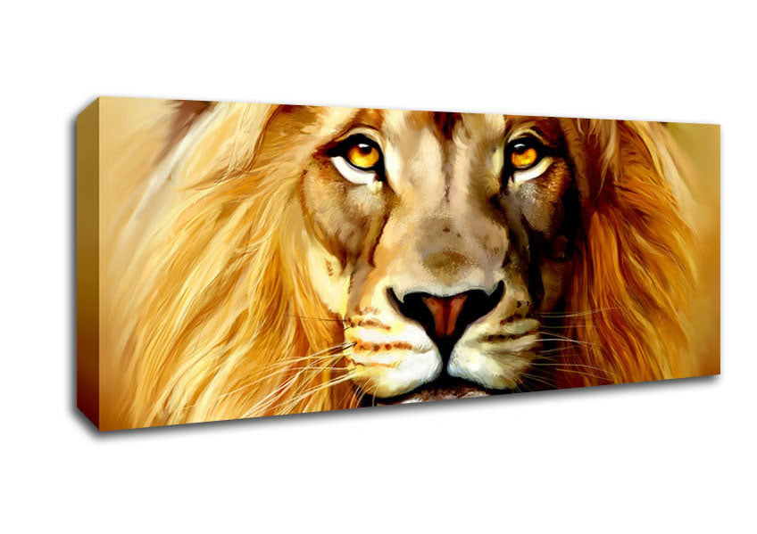 Picture of Lion Head Panoramic Canvas Wall Art