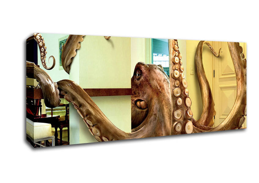 Picture of Octopus Invasion Panoramic Canvas Wall Art