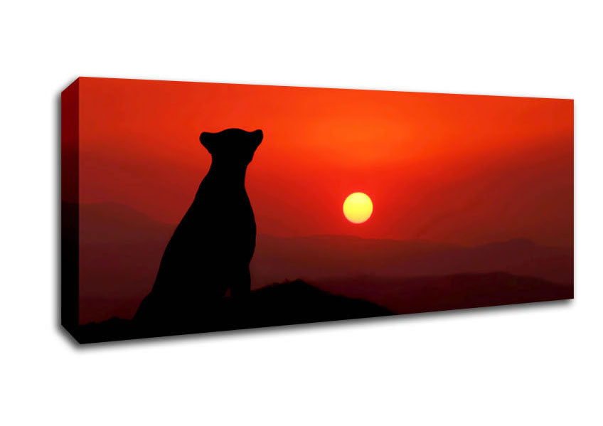 Picture of Panther Sunset Panoramic Canvas Wall Art