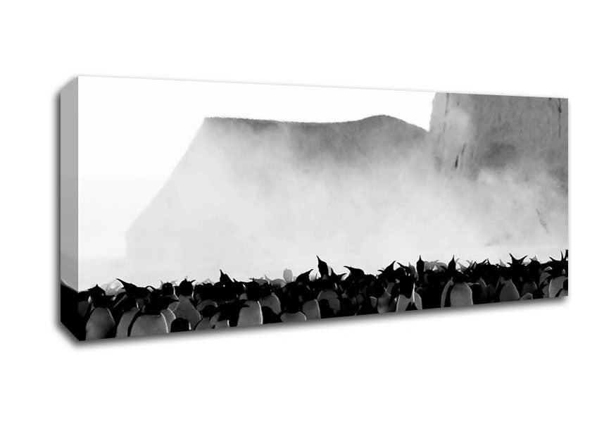 Picture of Penguin Winter Panoramic Canvas Wall Art