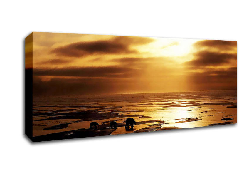 Picture of Polar Bear Treck Panoramic Canvas Wall Art