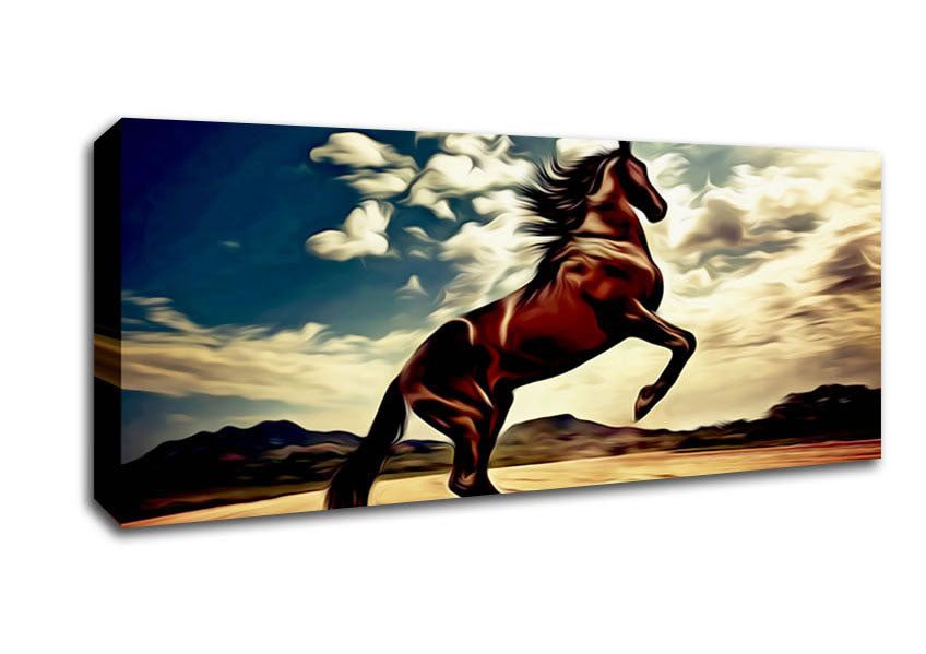 Picture of Rising Horse Panoramic Canvas Wall Art